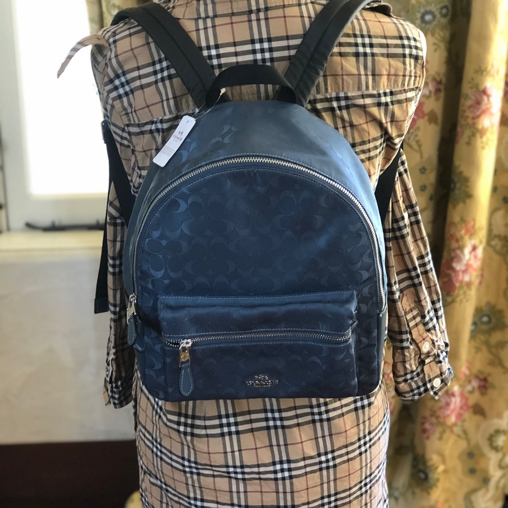 NWT Coach medium Charlie Nylon Signature Backpack - Picture 7 of 7
